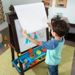 Tabla ajustabila Art Novelty multifunctionala de scris si pictat cu stocare - Sevalet pictura 3 in 1 Espresso Easel Kidkraft